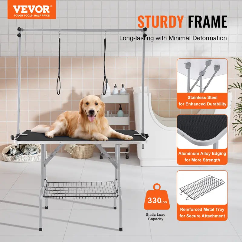 Petovia Heavy-Duty 46" Foldable Pet Grooming Table