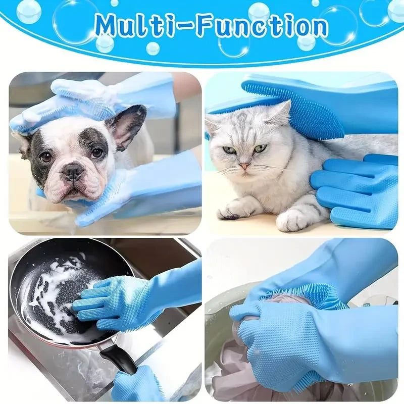 Silicone Pet Bath Massage Gloves