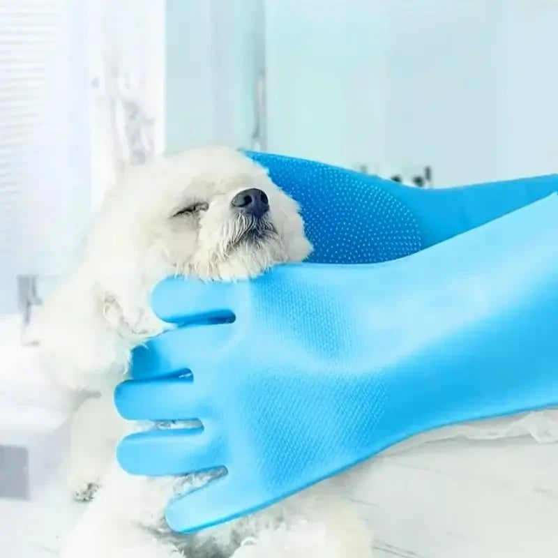 Silicone Pet Bath Massage Gloves
