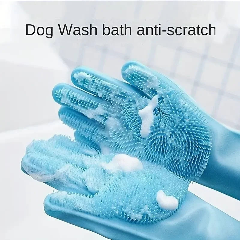 Silicone Pet Bath Massage Gloves