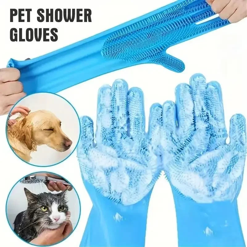 Silicone Pet Bath Massage Gloves