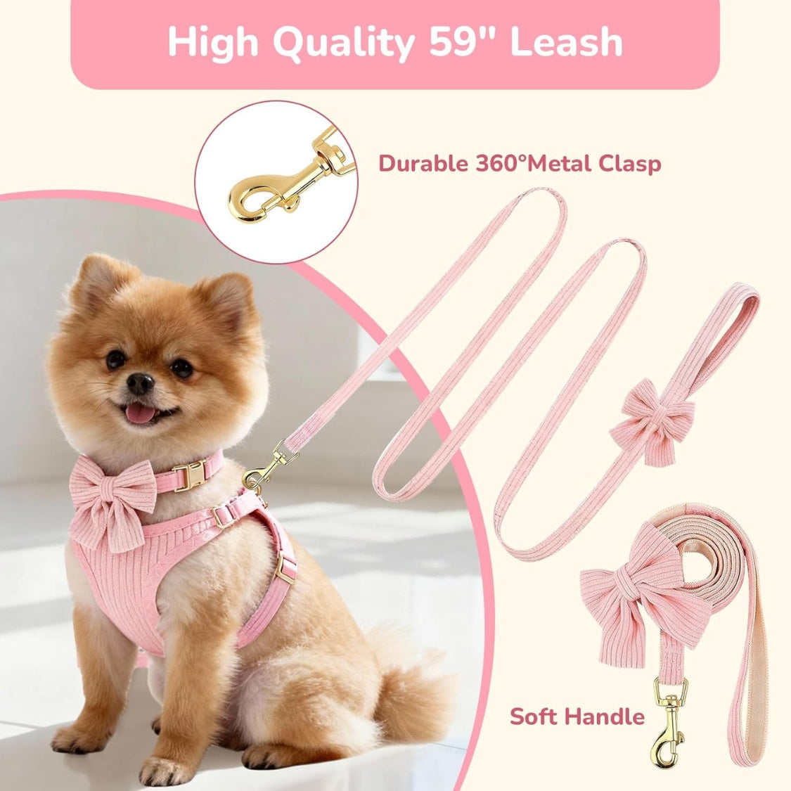 Small Dog Collar Harness And Leash Set Dog 
