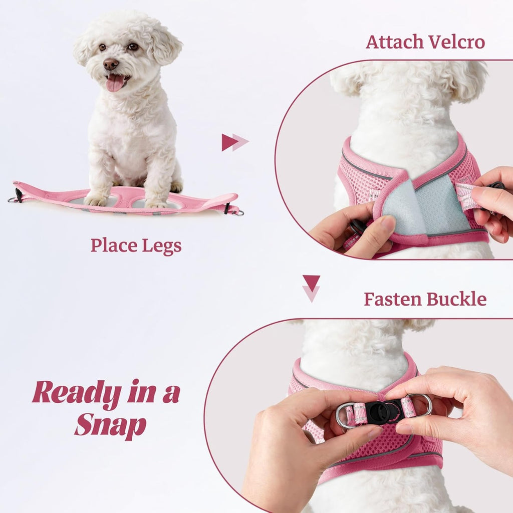 No Pull Dog Puppy Harness And Leash Set Reflective Mesh Vest