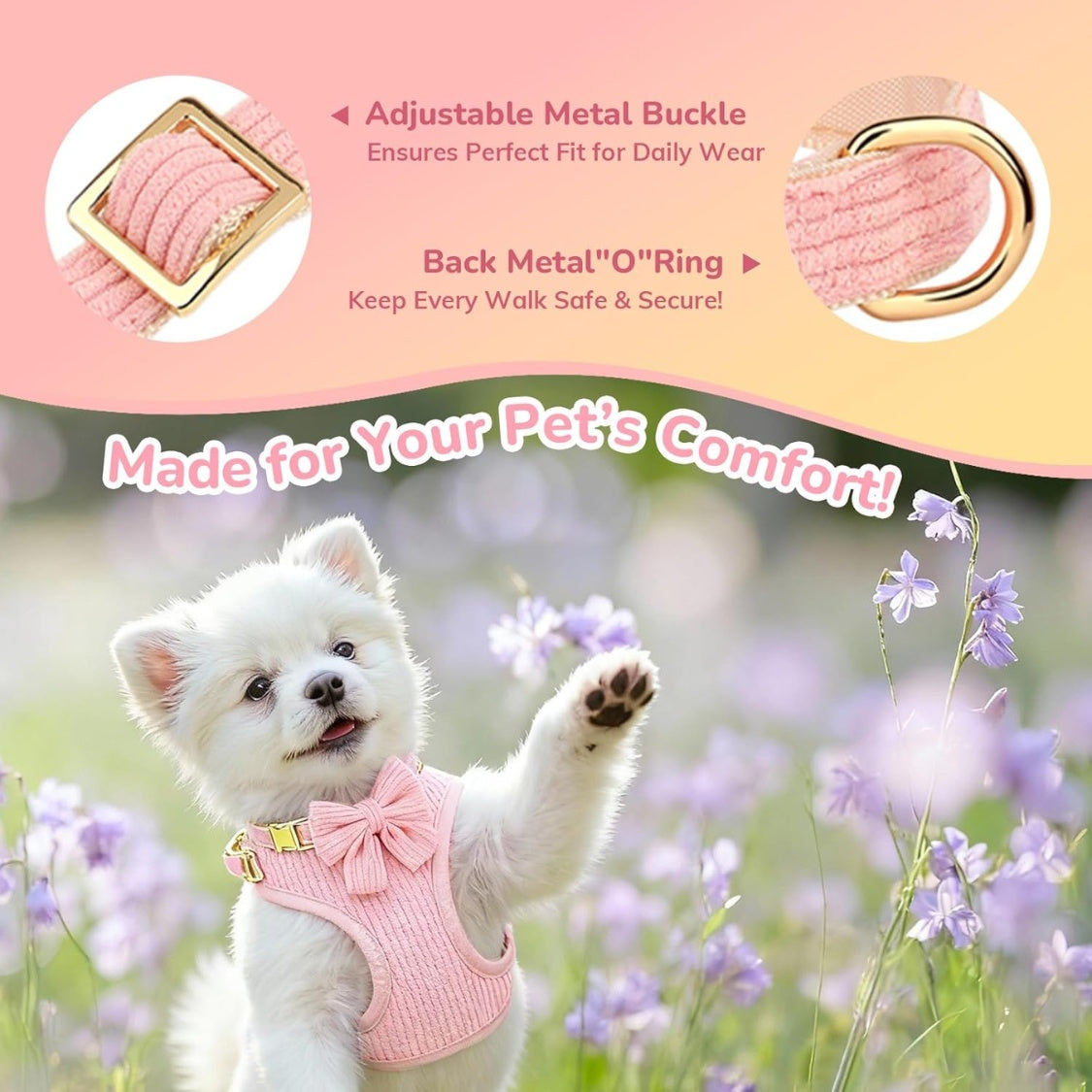 Small Dog Collar Harness And Leash Set Dog 