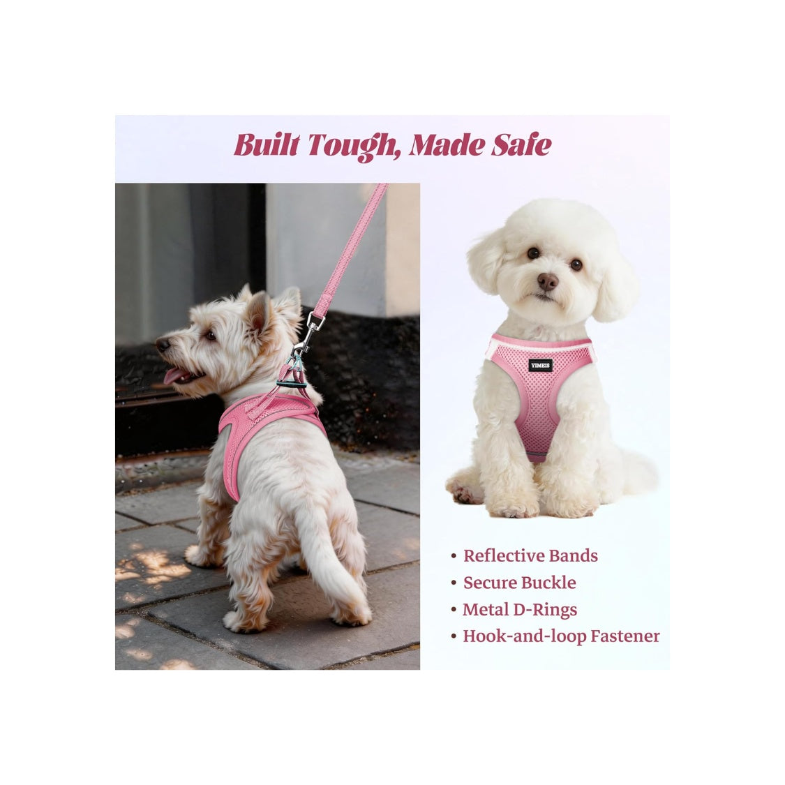No Pull Dog Puppy Harness And Leash Set Reflective Mesh Vest