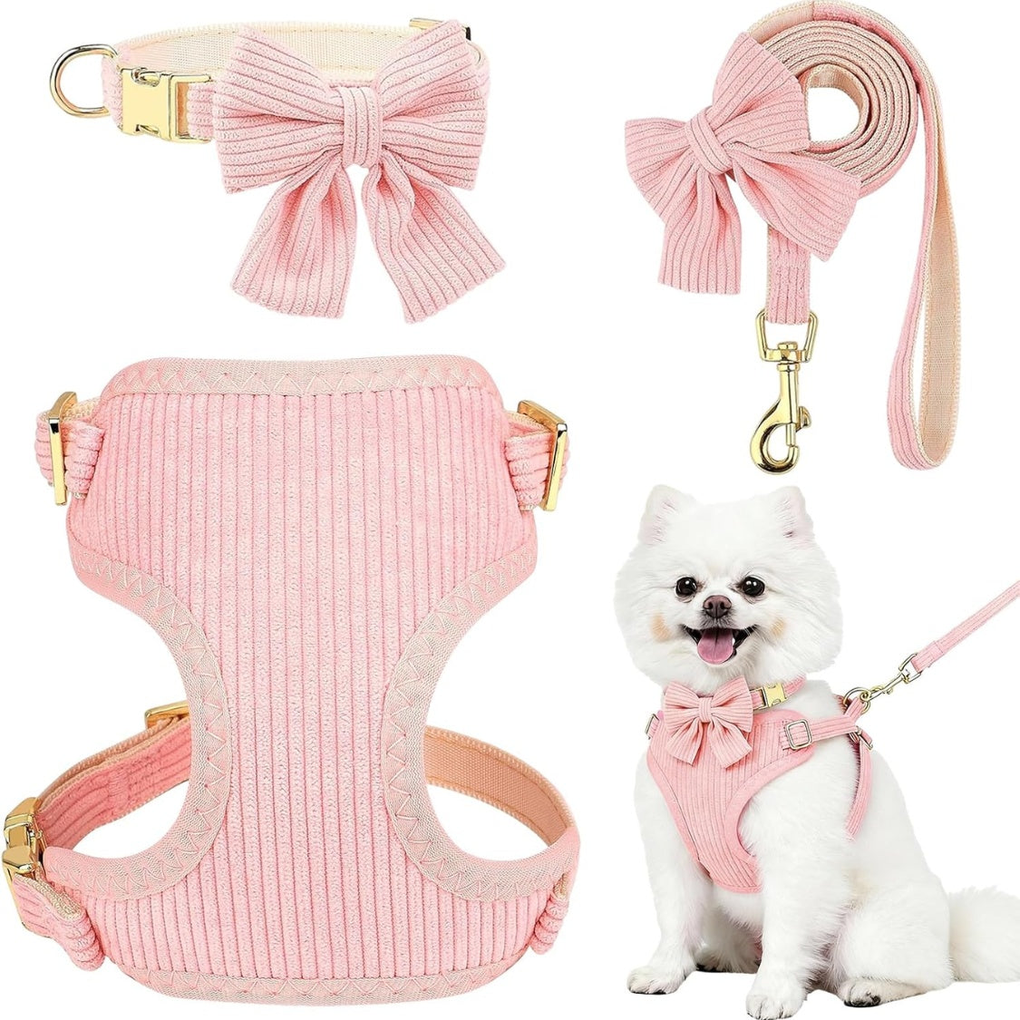 Small Dog Collar Harness And Leash Set Dog 